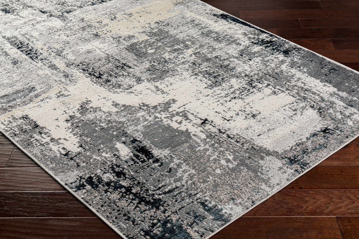Colwood Modern Abstract Design Gray And Ivory Area Rug