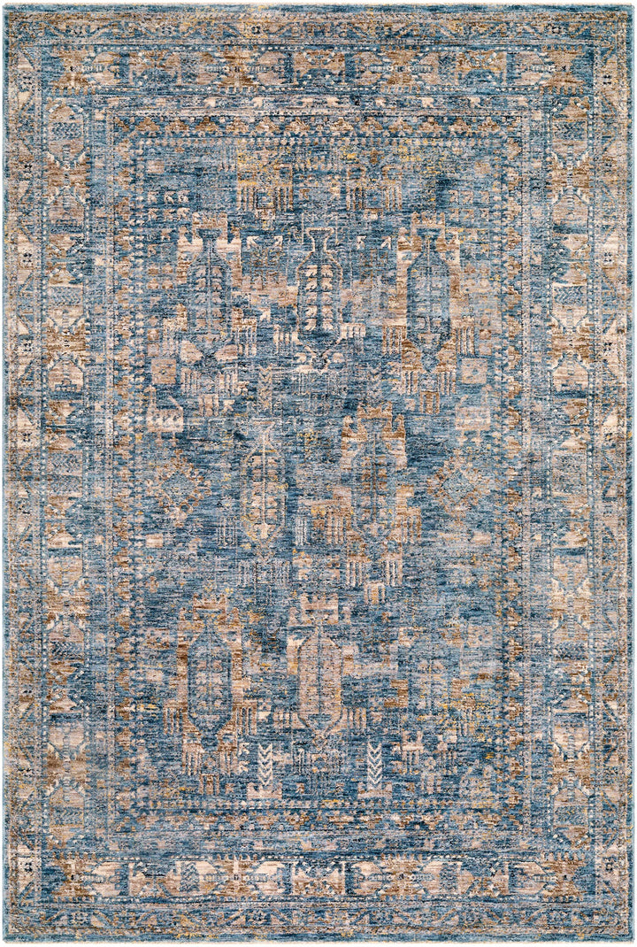 Cooranbong Teal And Brown Traditional Style Area Rug