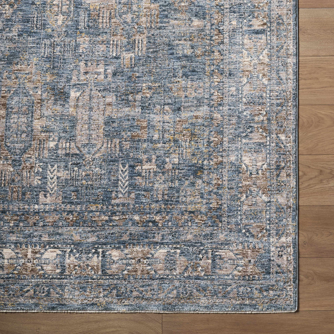 Cooranbong Teal And Brown Traditional Style Area Rug