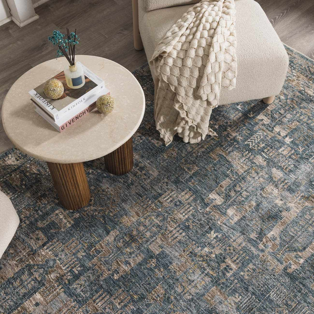 Cooranbong Teal And Brown Traditional Style Area Rug