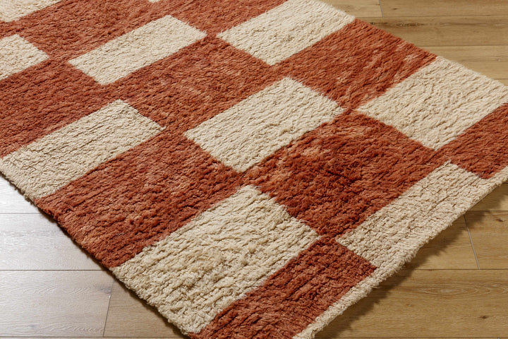 Coleka Modern Geometrical Rust And Beige Rug