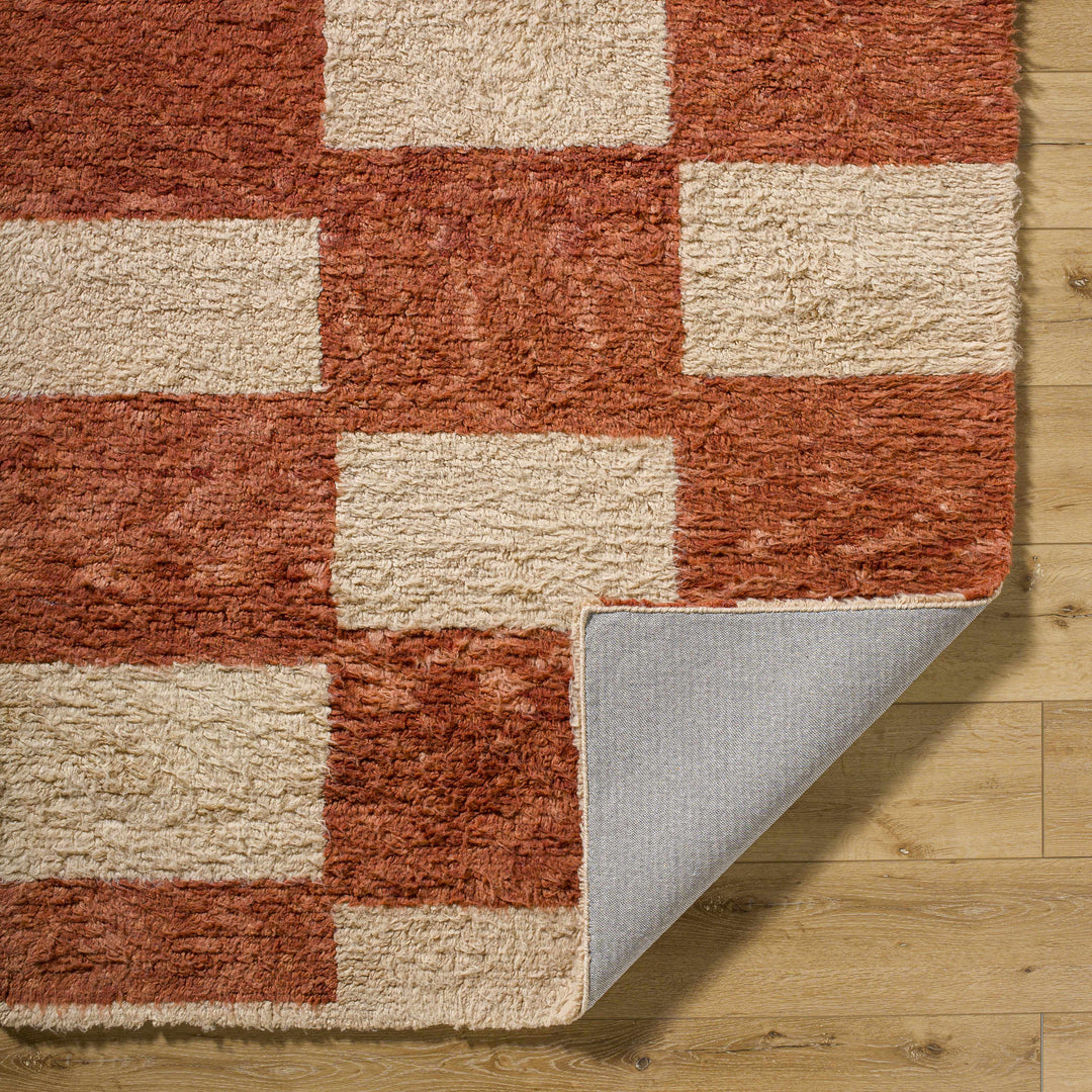 Coleka Modern Geometrical Rust And Beige Rug