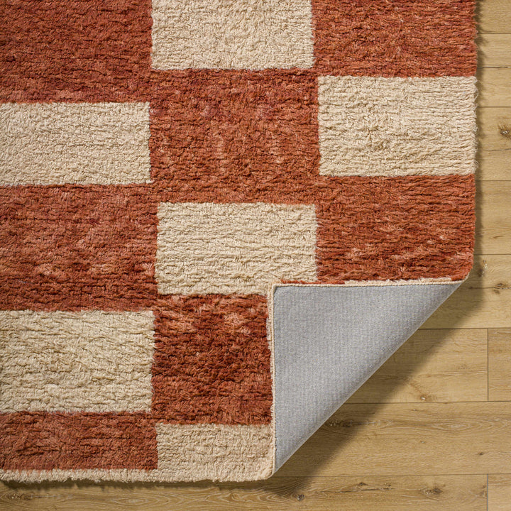 Coleka Modern Geometrical Rust And Beige Rug