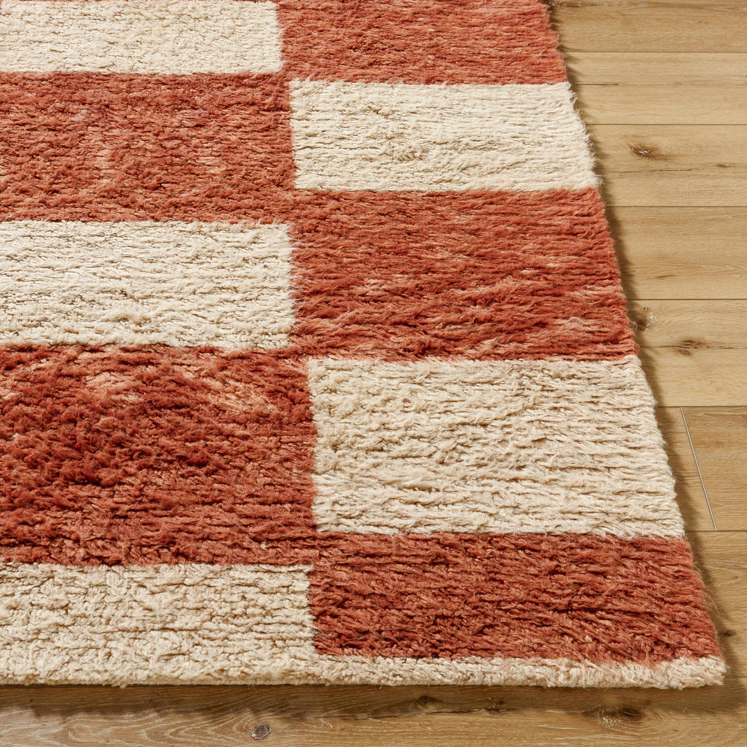 Coleka Modern Geometrical Rust And Beige Rug