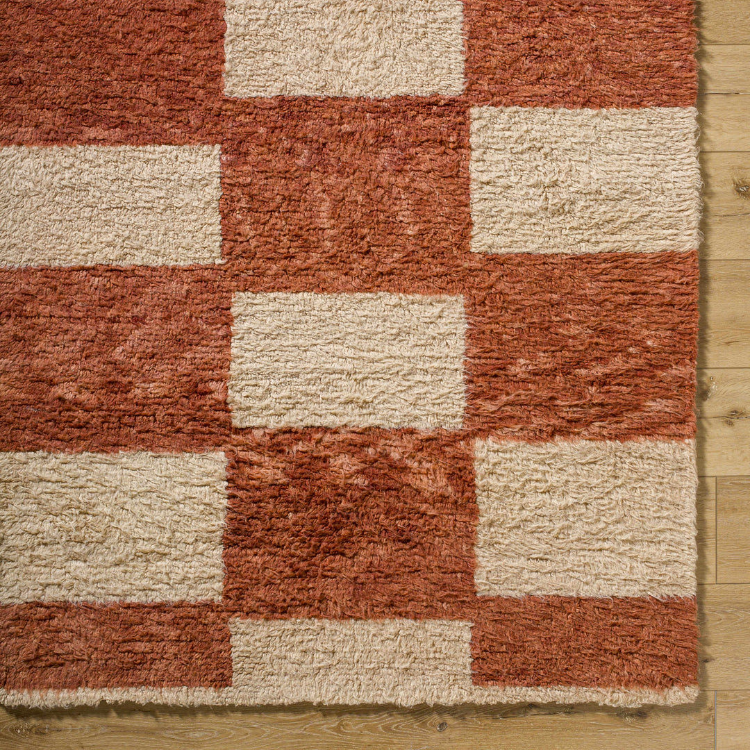 Coleka Modern Geometrical Rust And Beige Rug