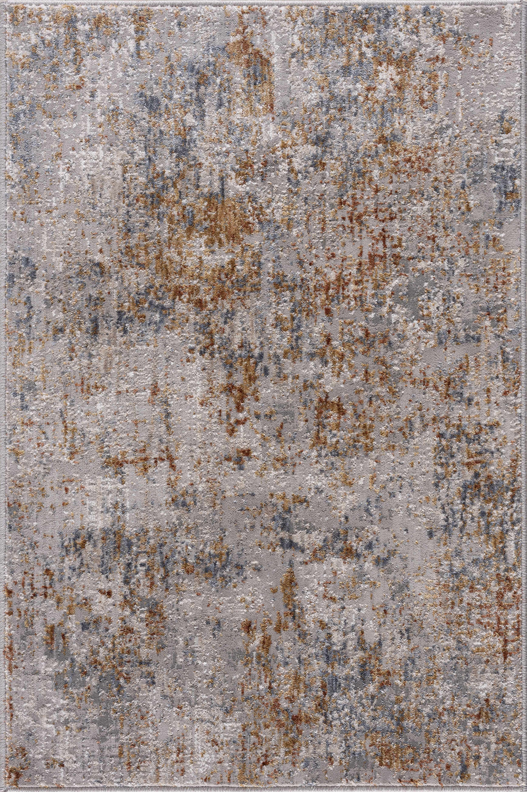 Contemporary Ivory And Mustard Machine Woven Area Rug