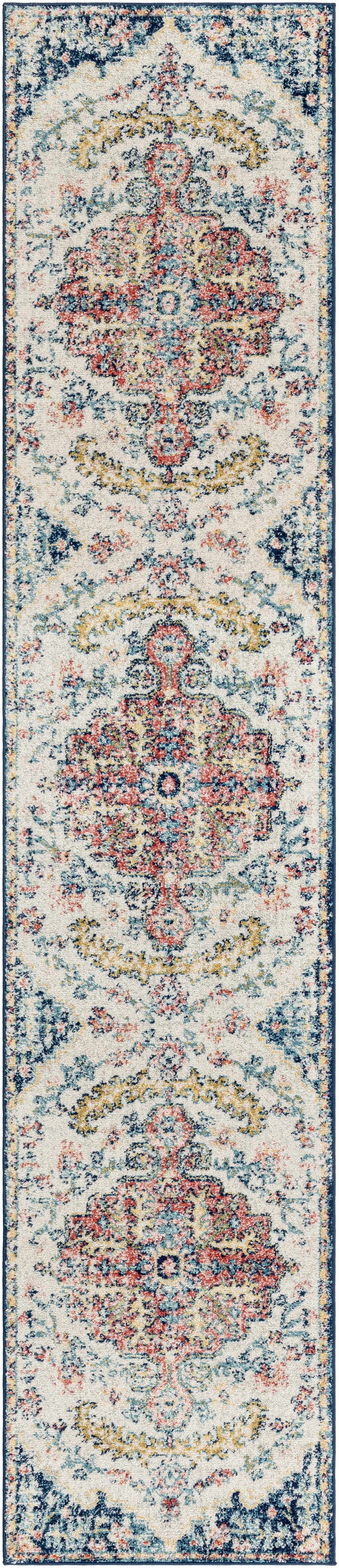 Corrimal Traditional Style Ivory And Blue Area Rug