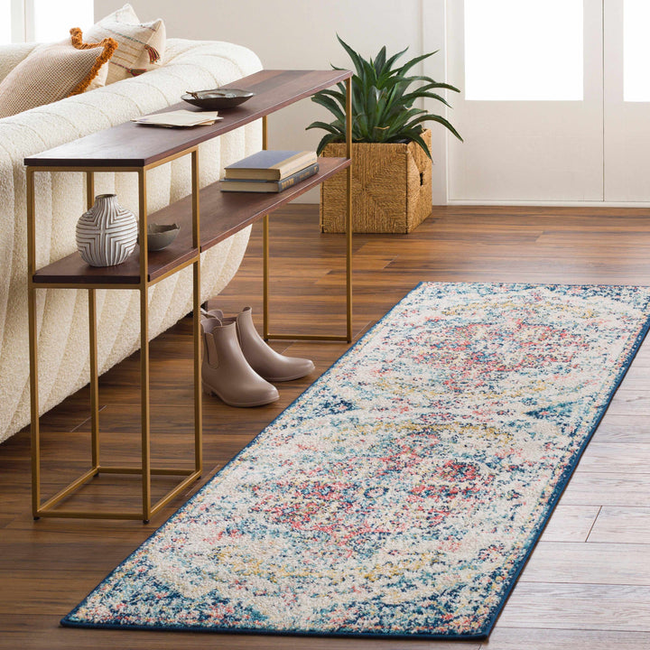 Corrimal Traditional Style Ivory And Blue Area Rug