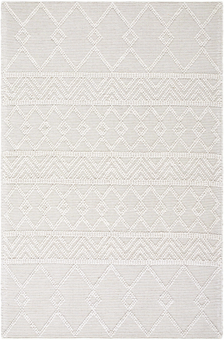 Caelum White Modern Geometrical Design Wool-Blend Rug