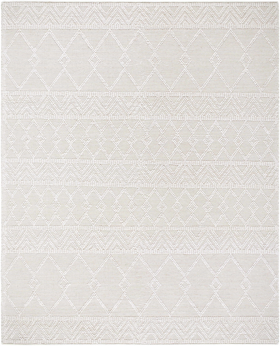Caelum White Modern Geometrical Design Wool-Blend Rug