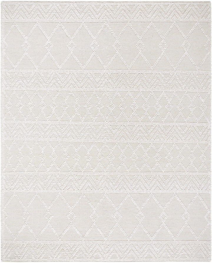 Caelum White Modern Geometrical Design Wool-Blend Rug