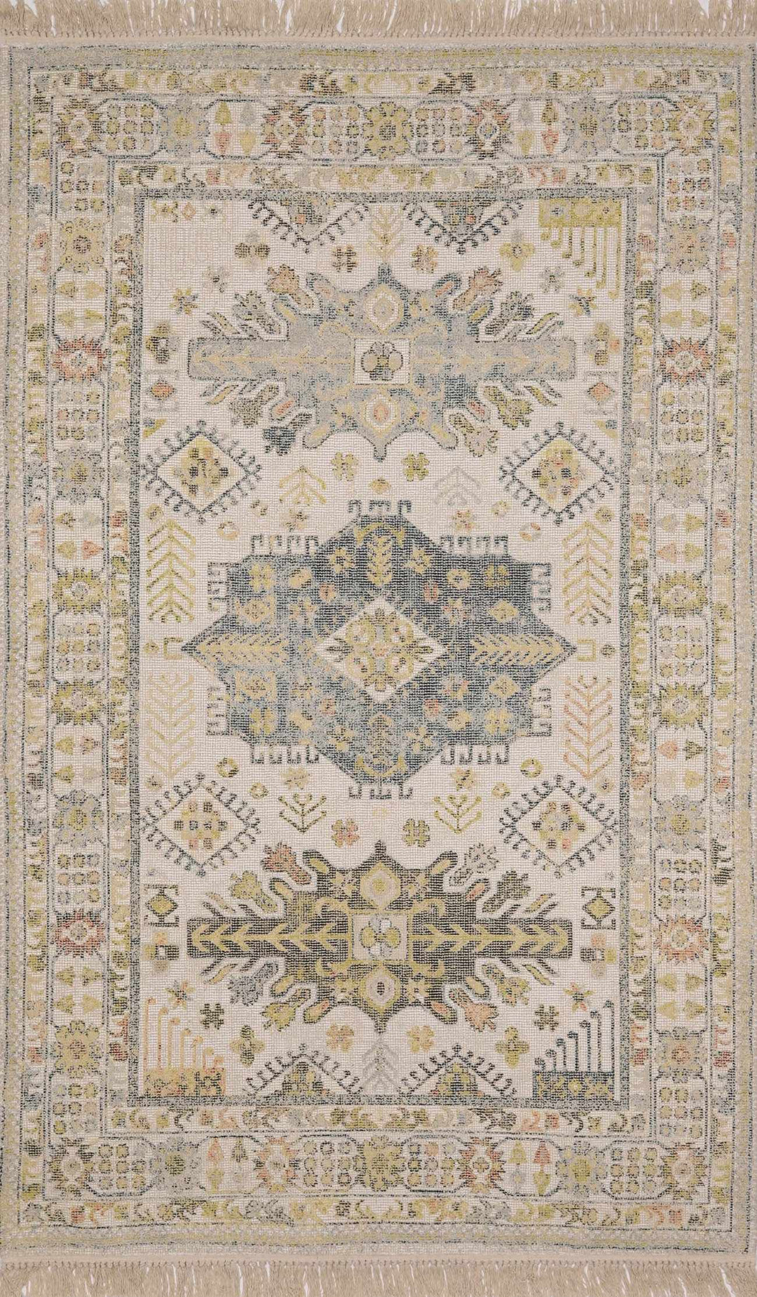 Chaela Beige And Mustard Traditional Style Area Rug