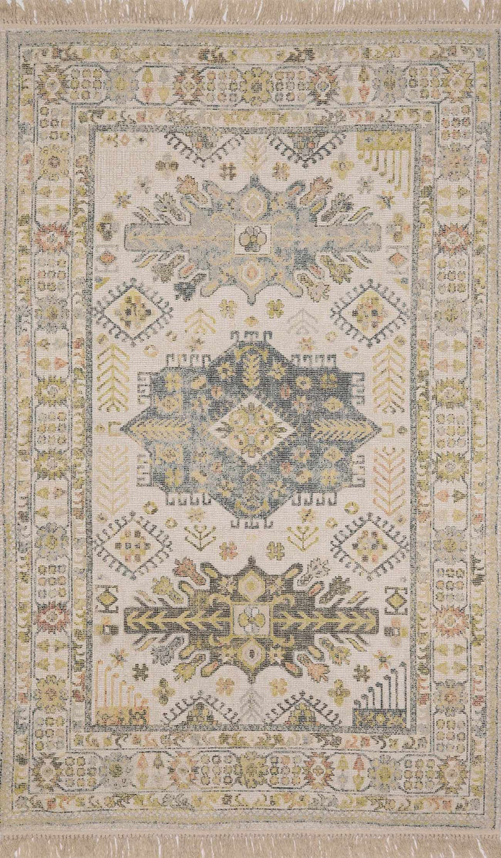Chaela Beige And Mustard Traditional Style Area Rug
