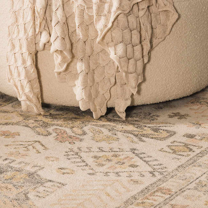 Chaela Beige And Mustard Traditional Style Area Rug