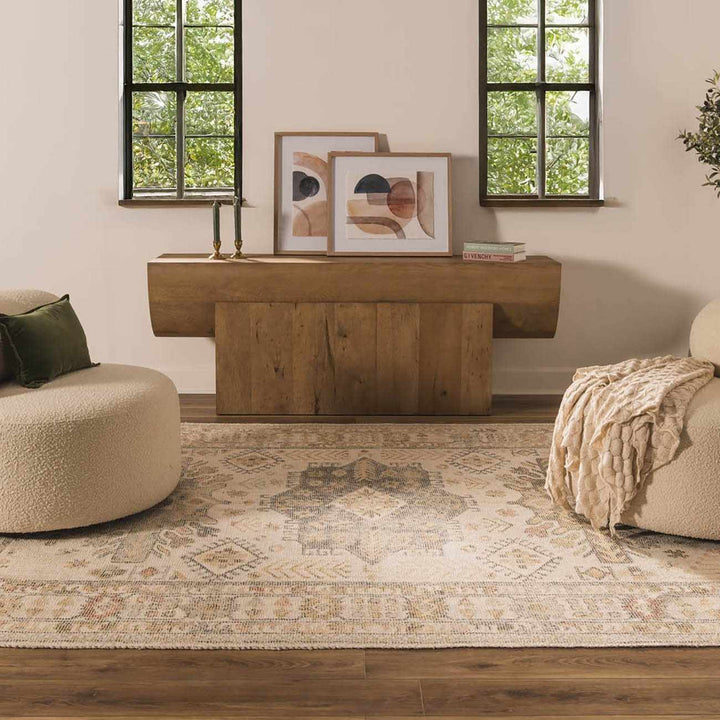 Chaela Beige And Mustard Traditional Style Area Rug