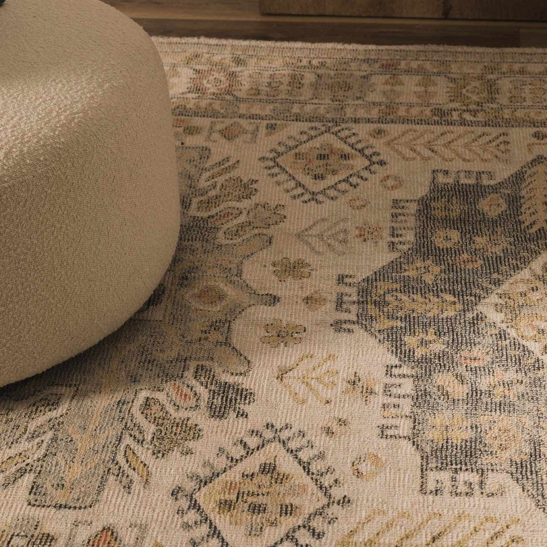 Chaela Beige And Mustard Traditional Style Area Rug