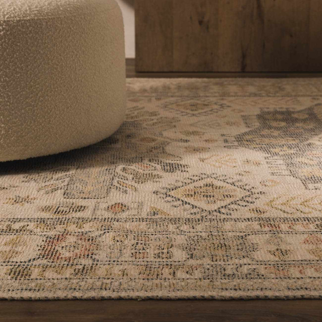 Chaela Beige And Mustard Traditional Style Area Rug