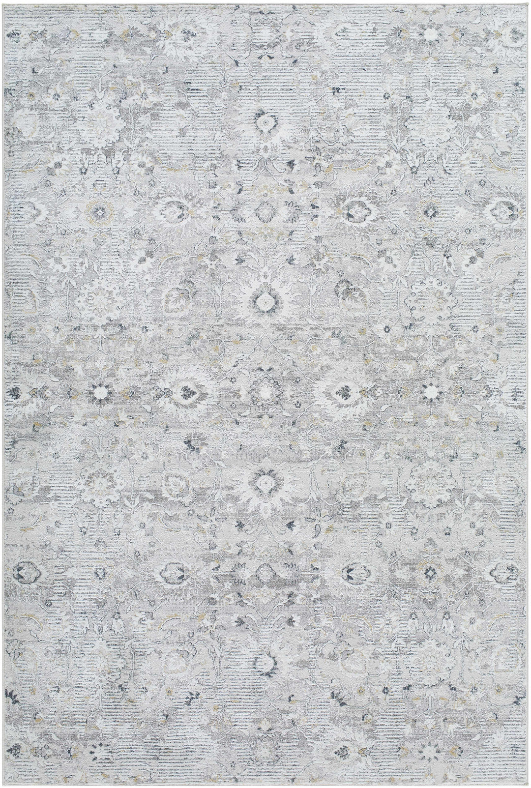 Cheyne Traditional Style Silver And Gray Area Rug