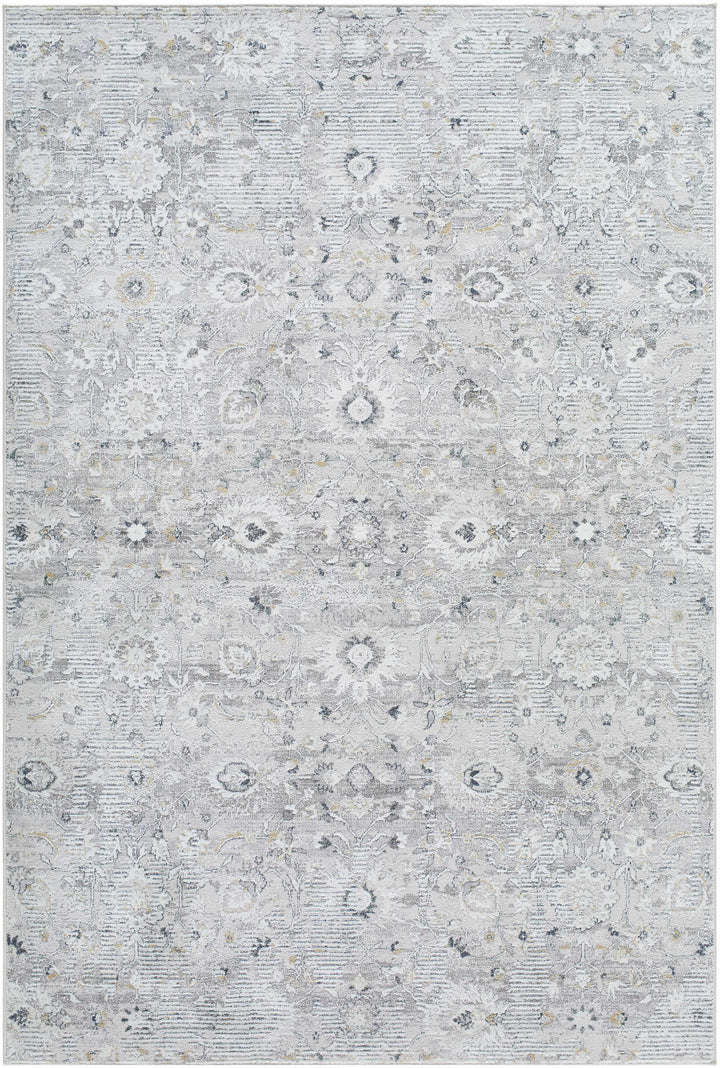 Cheyne Traditional Style Silver And Gray Area Rug