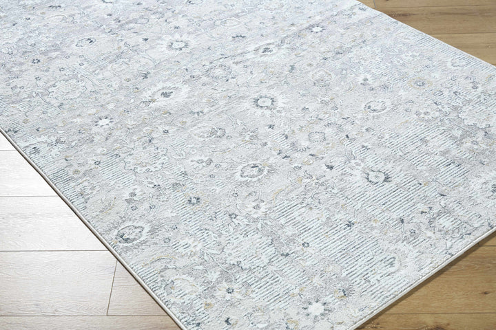 Cheyne Traditional Style Silver And Gray Area Rug
