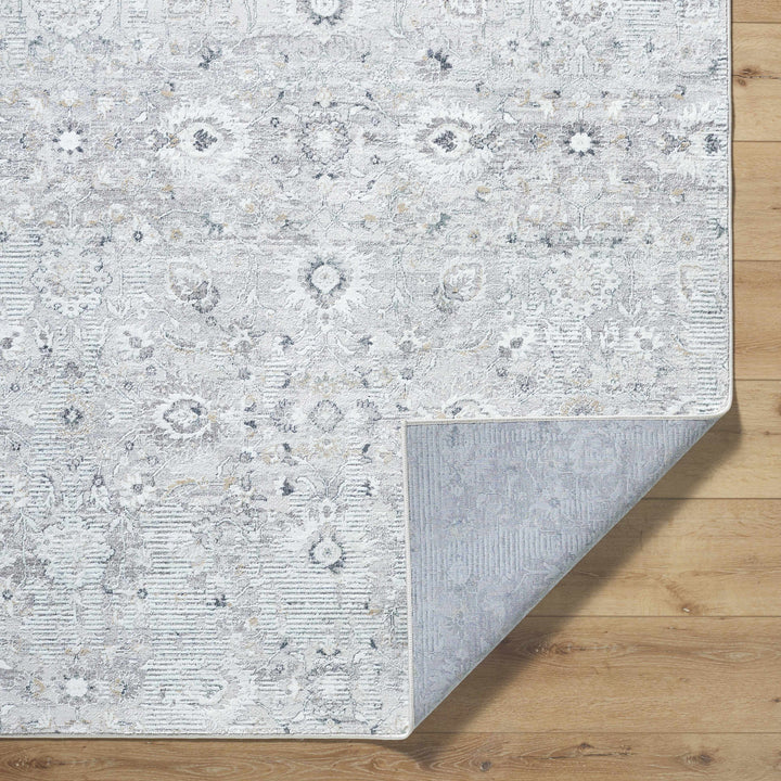 Cheyne Traditional Style Silver And Gray Area Rug