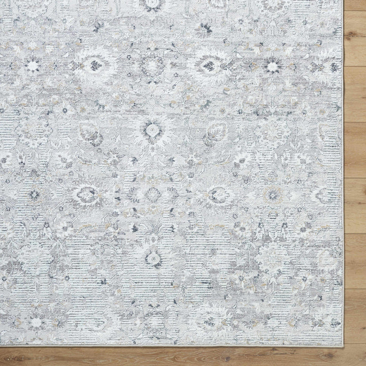 Cheyne Traditional Style Silver And Gray Area Rug