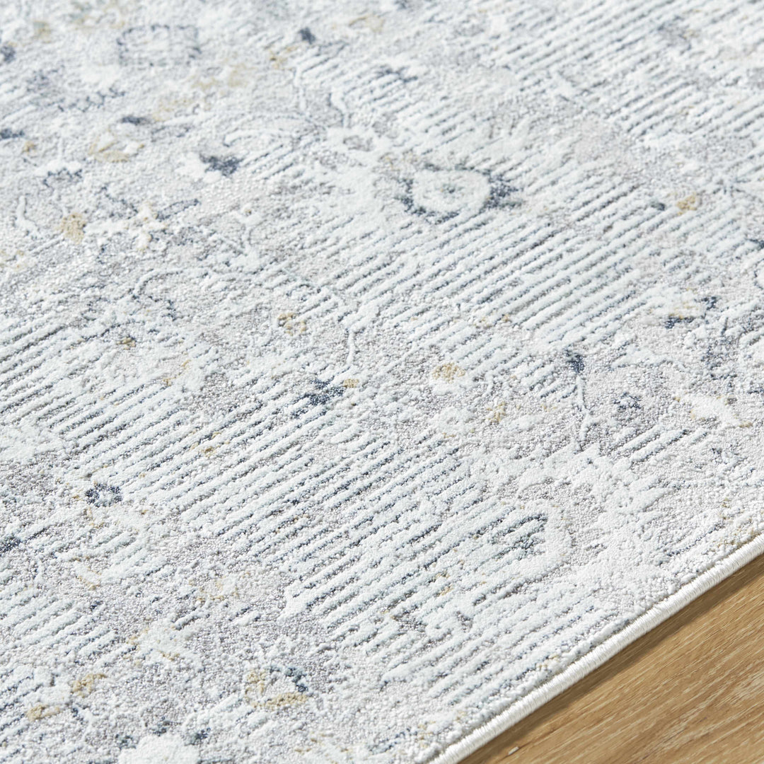 Cheyne Traditional Style Silver And Gray Area Rug