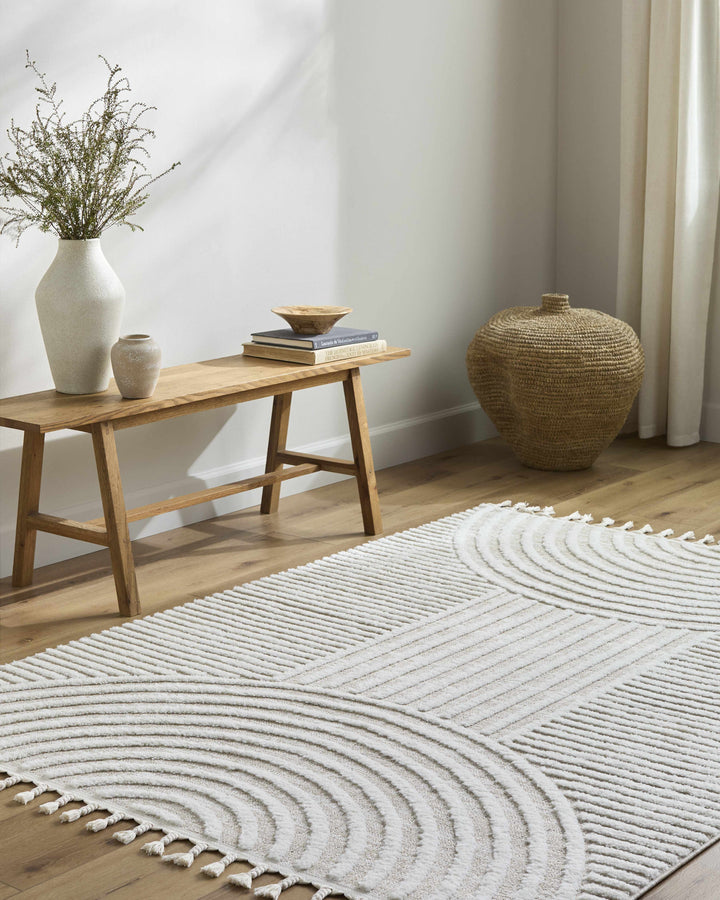 Cassie Contemporary Geometrical Design Beige Rug