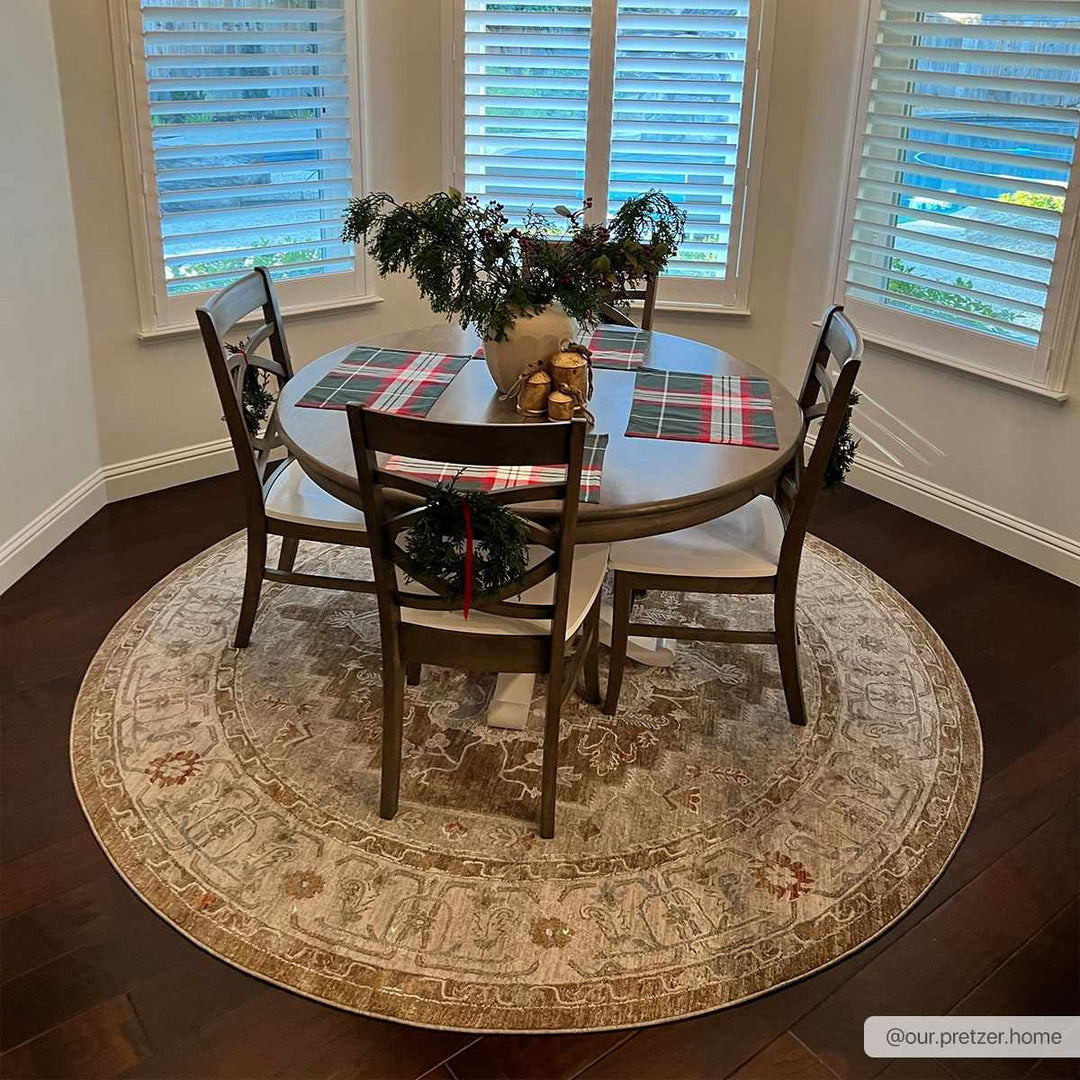 Canadensis Traditional Style Brown And Ivory Area Rug