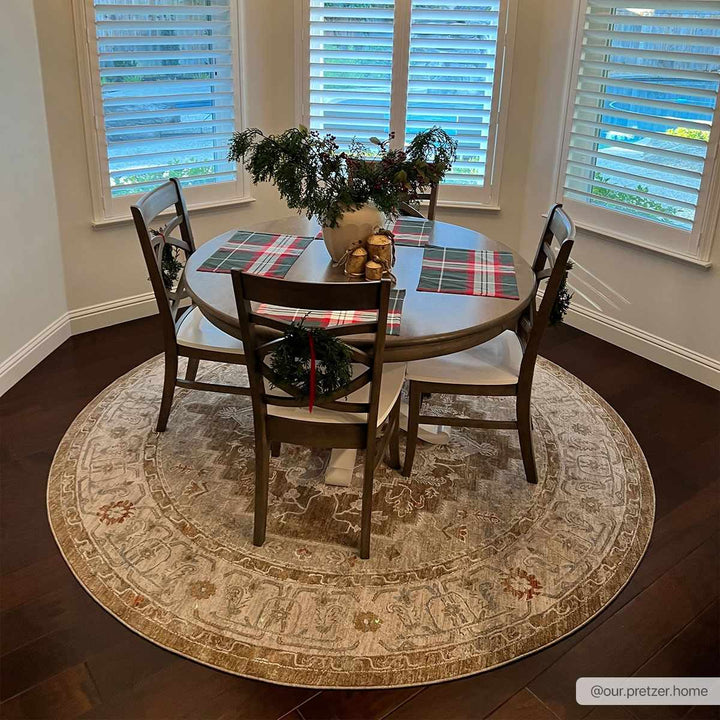 Canadensis Traditional Style Brown And Ivory Area Rug