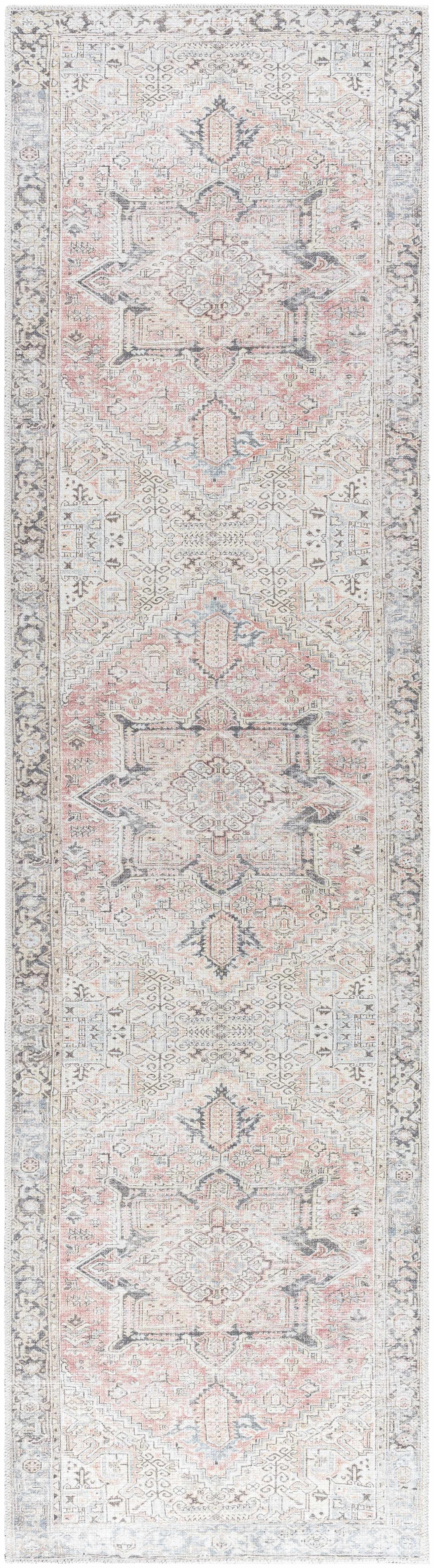 Aethwy Traditional Style Gray And Brown Washable Area Rug
