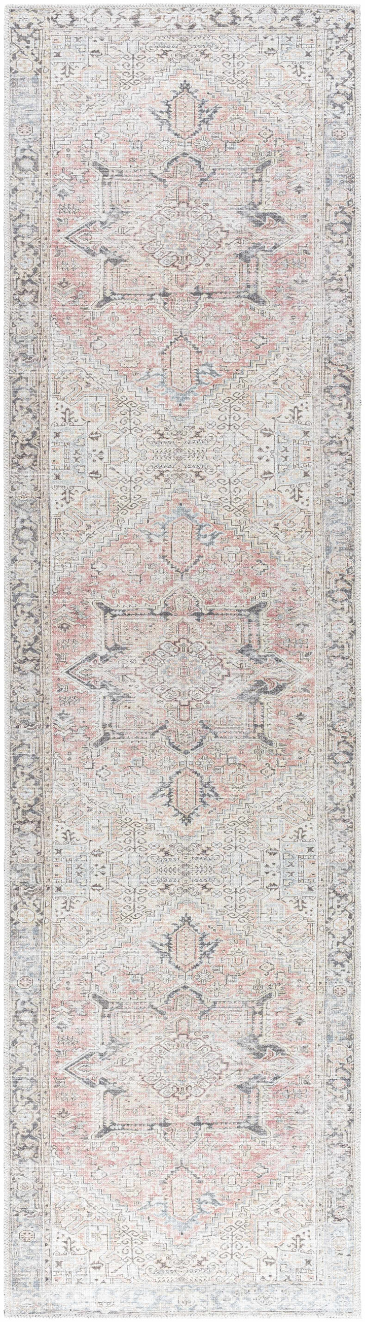 Aethwy Traditional Style Gray And Brown Washable Area Rug
