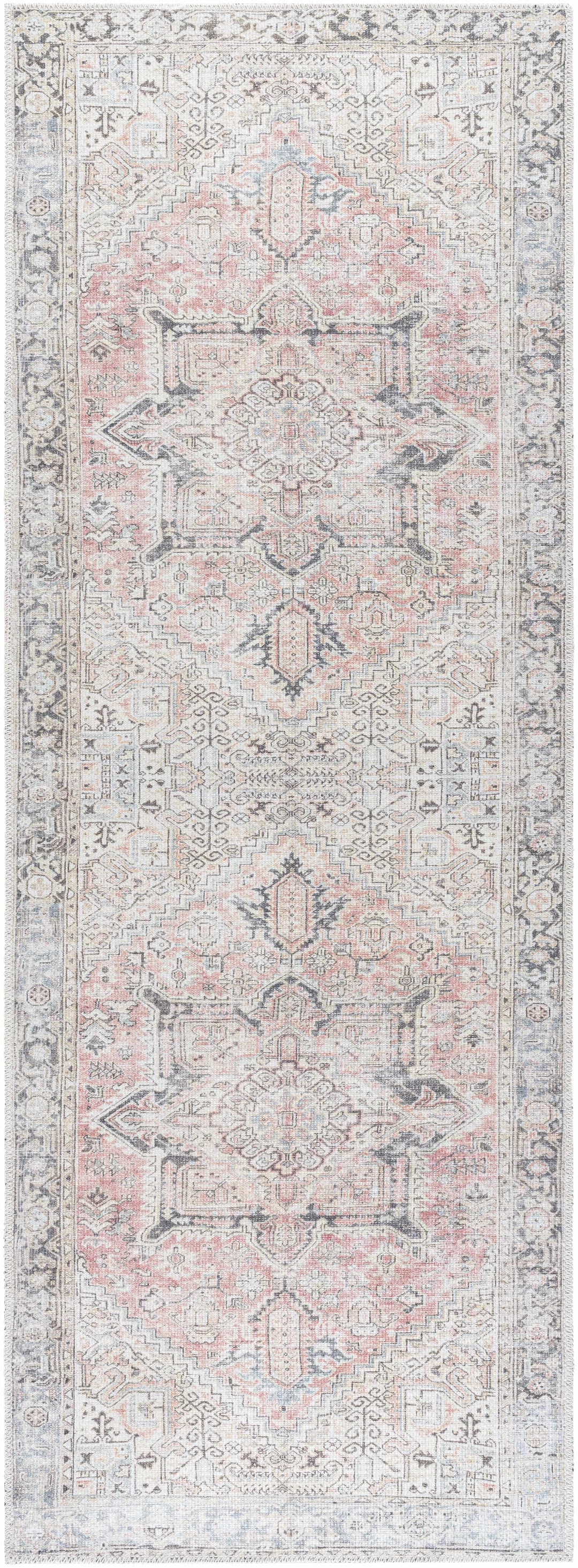 Aethwy Traditional Style Gray And Brown Washable Area Rug