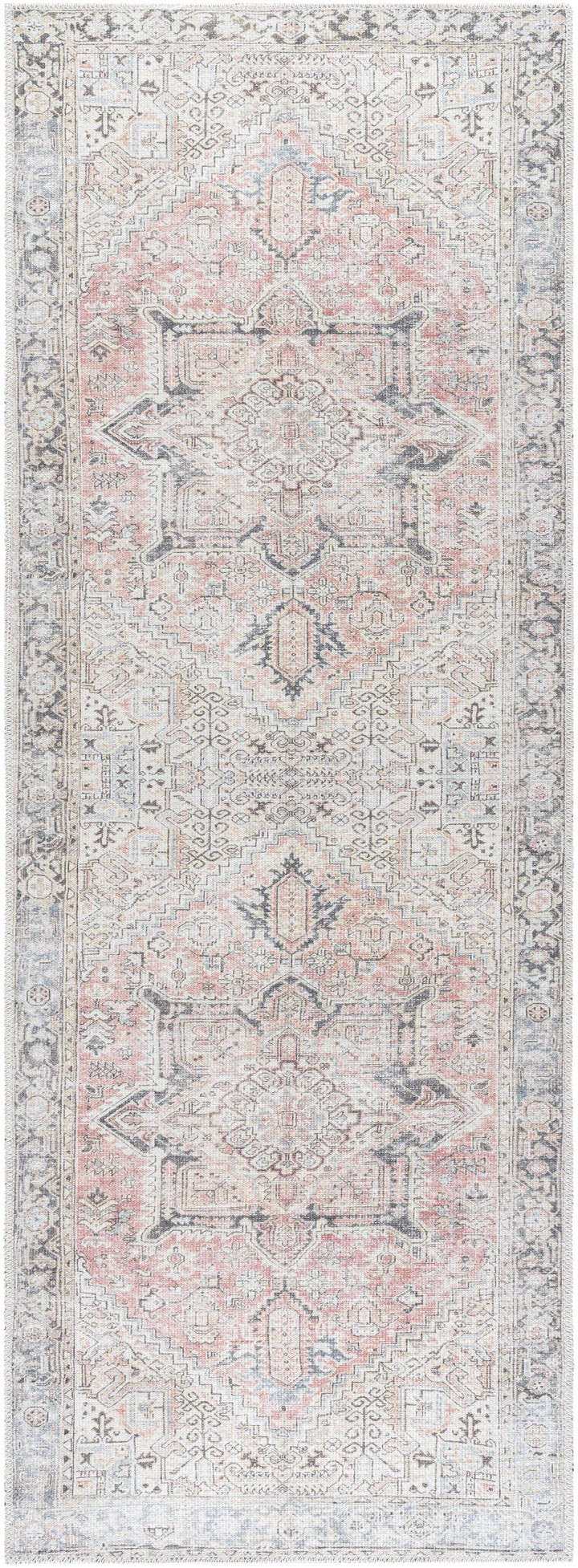 Aethwy Traditional Style Gray And Brown Washable Area Rug