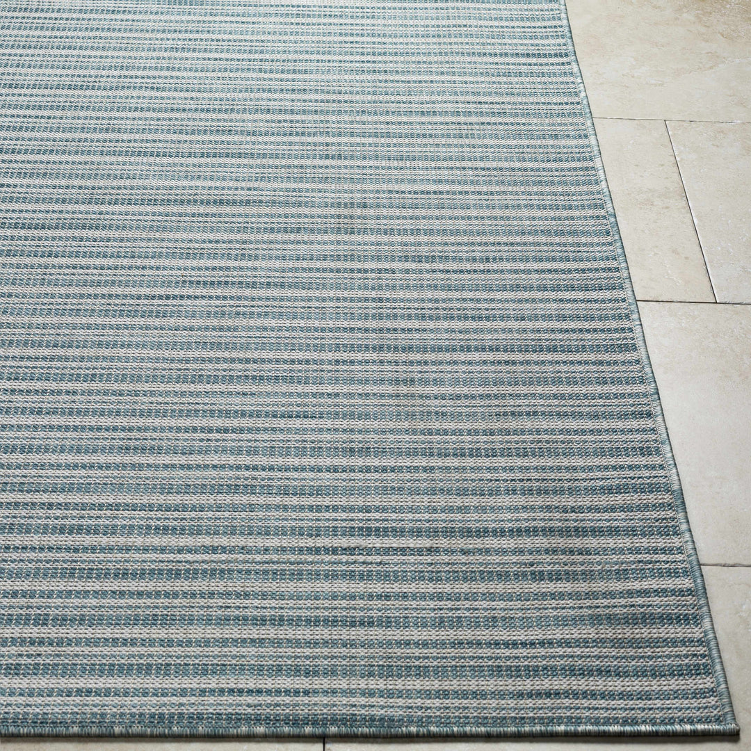 Greg Contemporary Style Teal And Ivory Area Rug