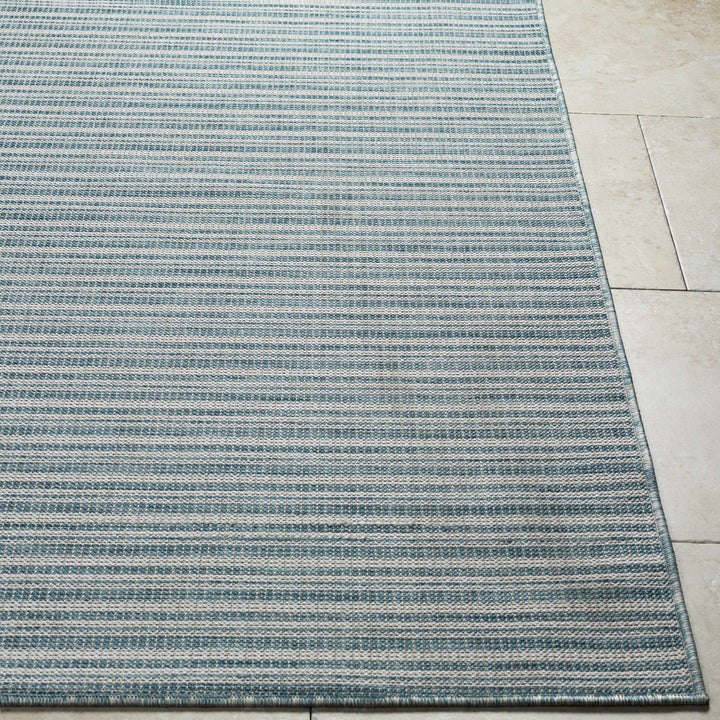 Greg Contemporary Style Teal And Ivory Area Rug