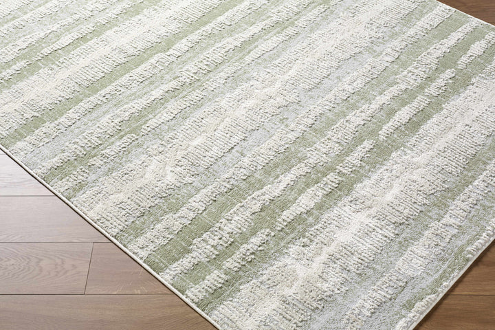 Asmara Contemporary Abstract Green And Beige Rug