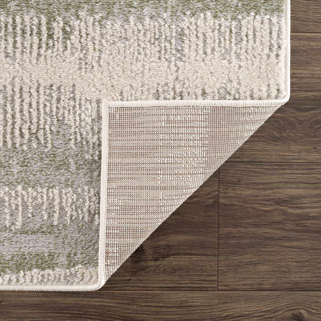Asmara Contemporary Abstract Green And Beige Rug