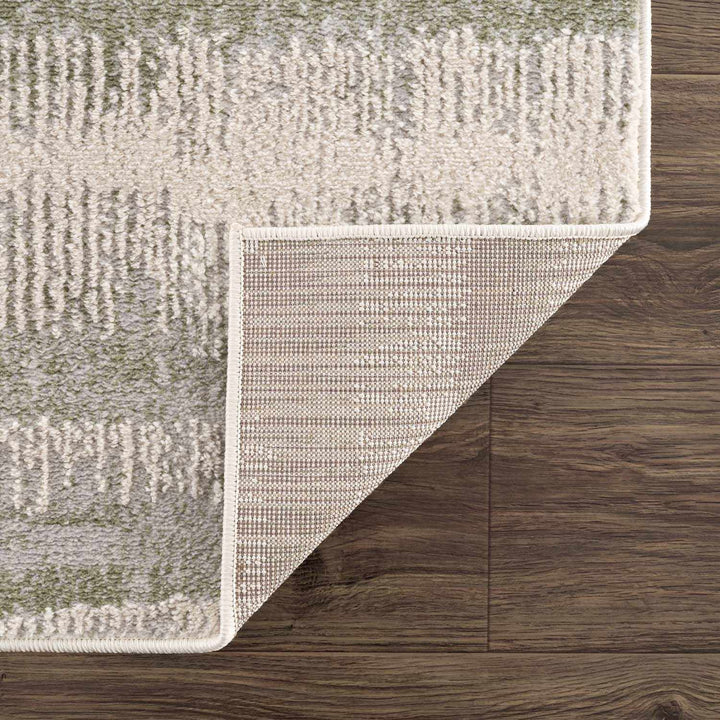 Asmara Contemporary Abstract Green And Beige Rug