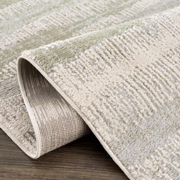 Asmara Contemporary Abstract Green And Beige Rug