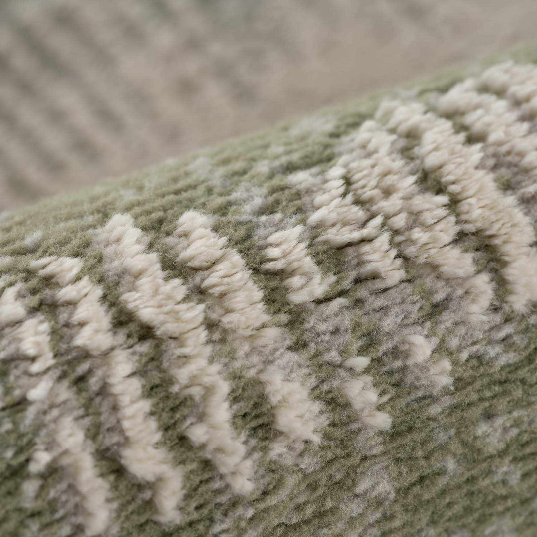 Asmara Contemporary Abstract Green And Beige Rug