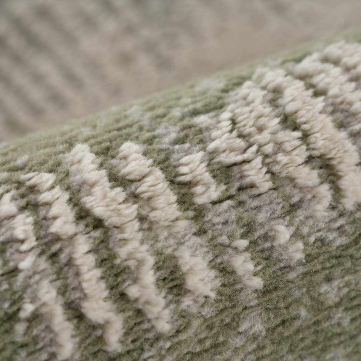 Asmara Contemporary Abstract Green And Beige Rug