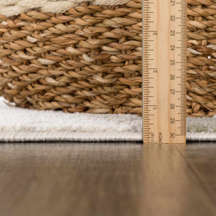 Asmara Contemporary Abstract Green And Beige Rug