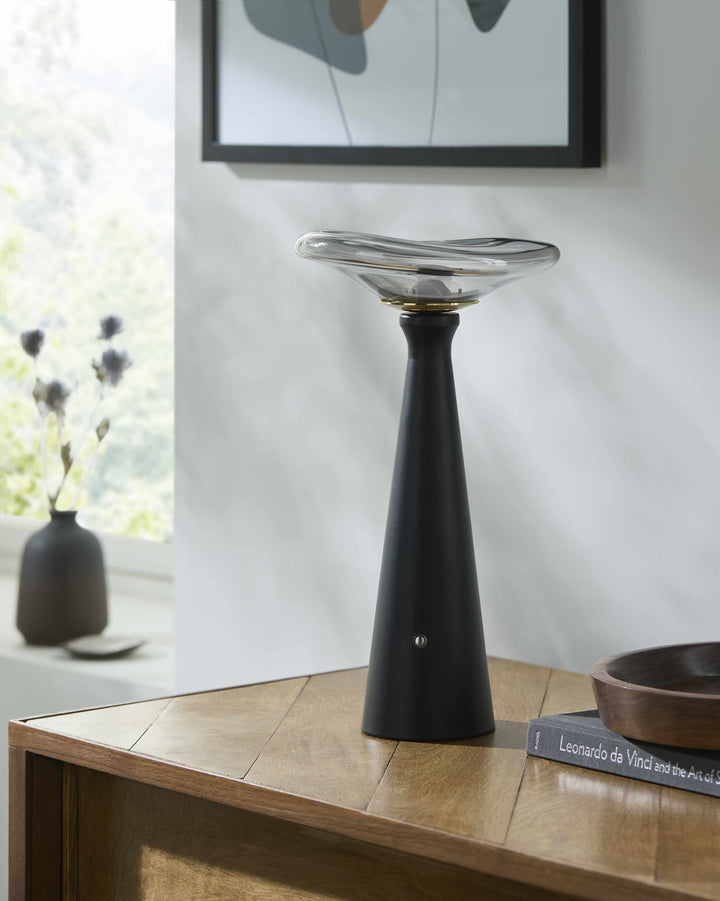 Dinteloord Black Iron & Glass Table Lamp | Traditional Accent Lighting