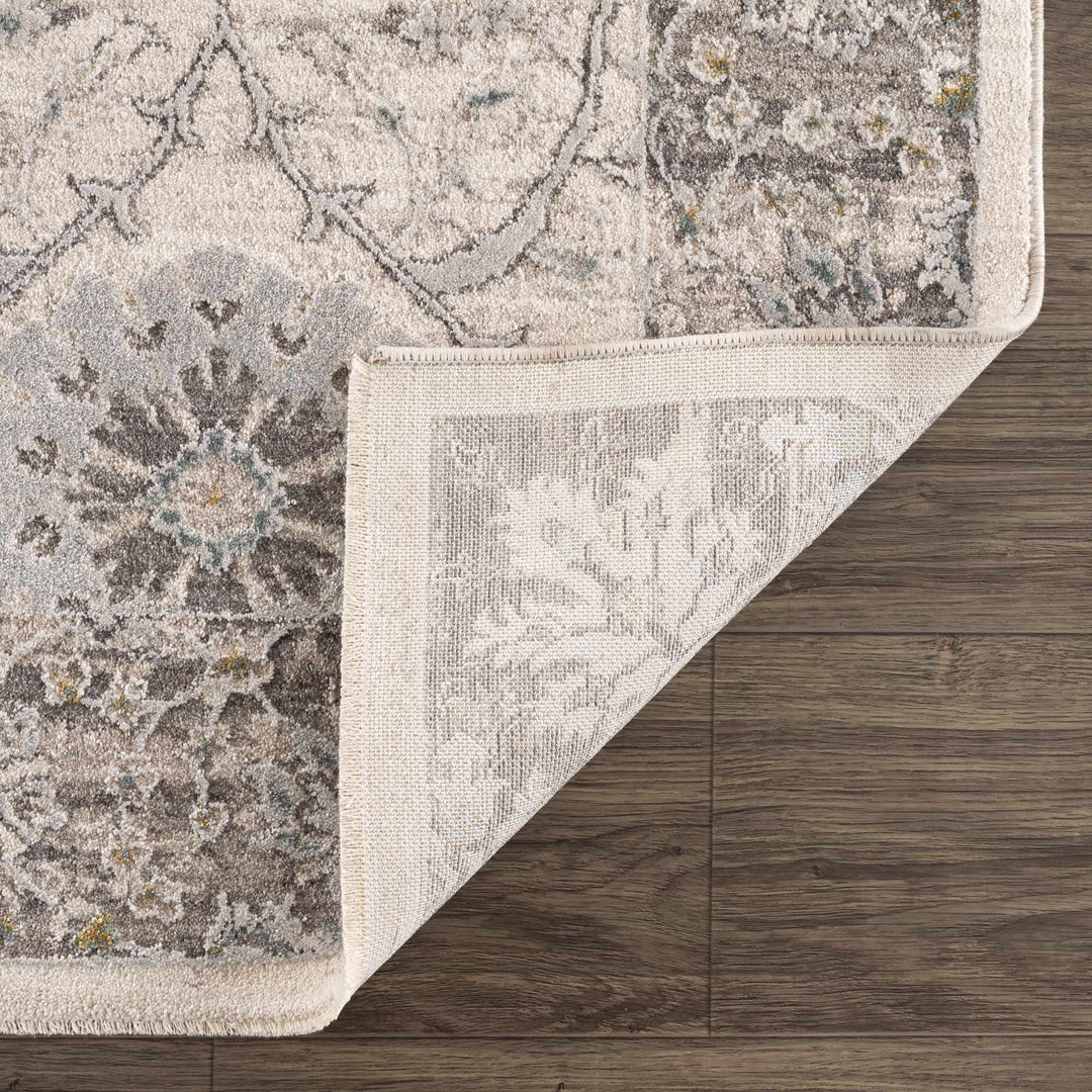 Gauge Traditional Oriental Design Ivory & Gray Rug