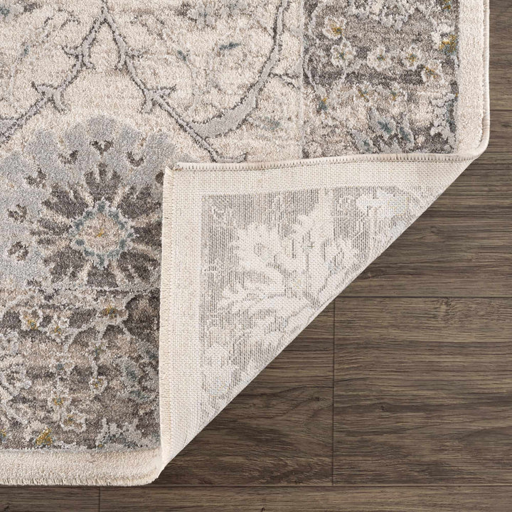 Gauge Traditional Oriental Design Ivory & Gray Rug
