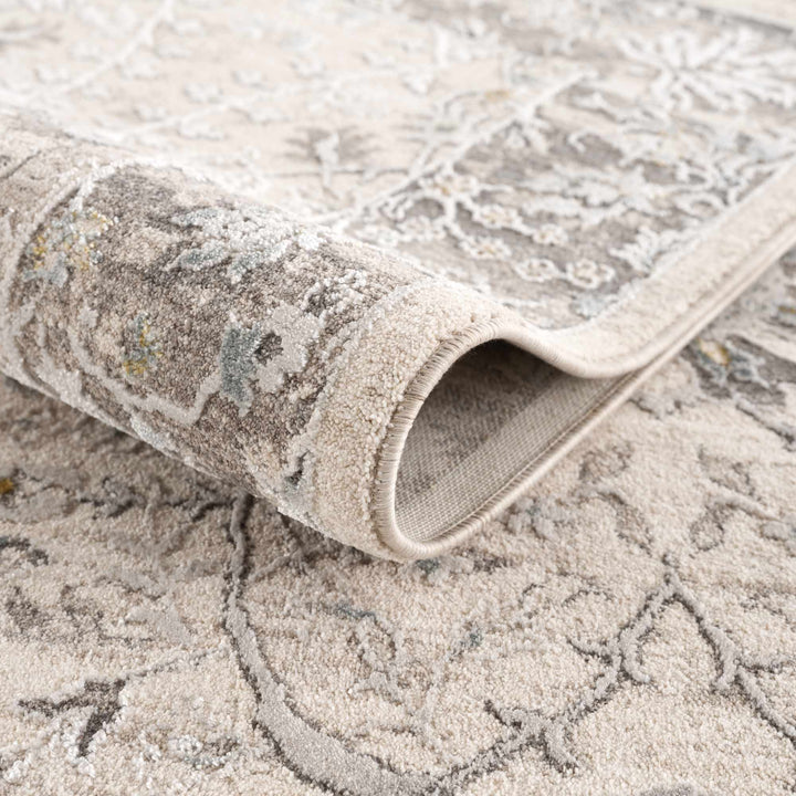 Gauge Traditional Oriental Design Ivory & Gray Rug