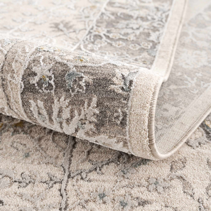 Gauge Traditional Oriental Design Ivory & Gray Rug