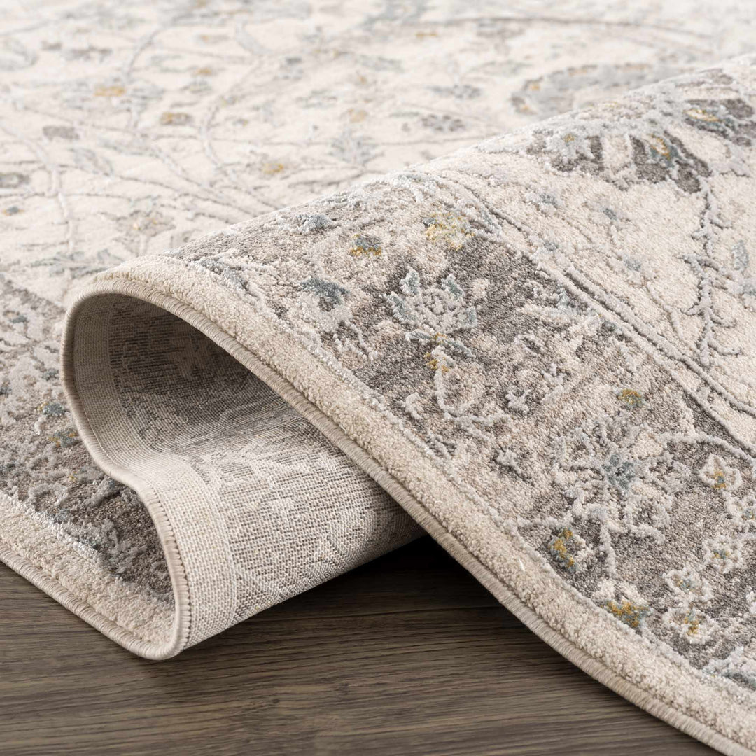 Gauge Traditional Oriental Design Ivory & Gray Rug