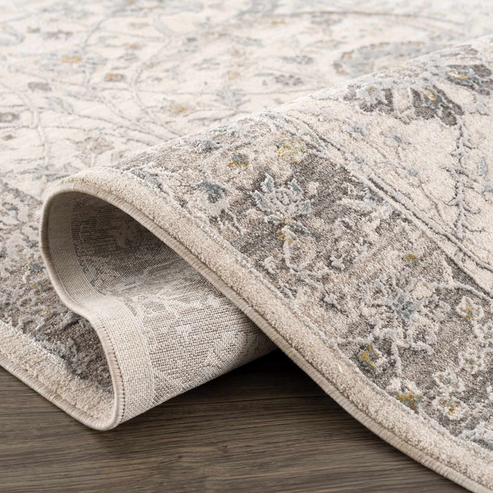 Gauge Traditional Oriental Design Ivory & Gray Rug